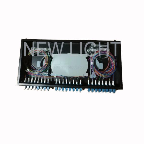 1U Rack Mounted 48 Port LC Fiber Optic Patch Panel for OM3/OM4 Multimode Fiber Management