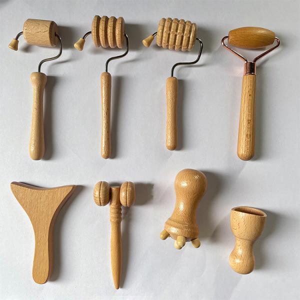 Massage Tool Set for Face and Body Wooden Maderoterapia Kit Skin Care Facial Massager