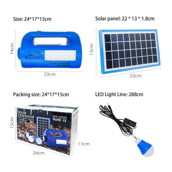 3W6V LED Solar System LED Torch Outdoor Solar Light Bulbs camping light