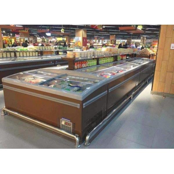 Супермаркет отсутствие замораживателя дисплея комода двери замораживателей острова Frost большого стеклянного