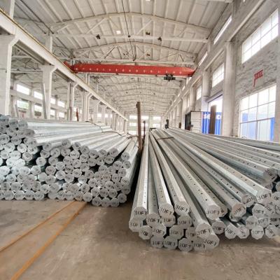 Bitumen Black Tar Painted Steel Power Utility Pole 86 Microns Hot Dip Galvanized