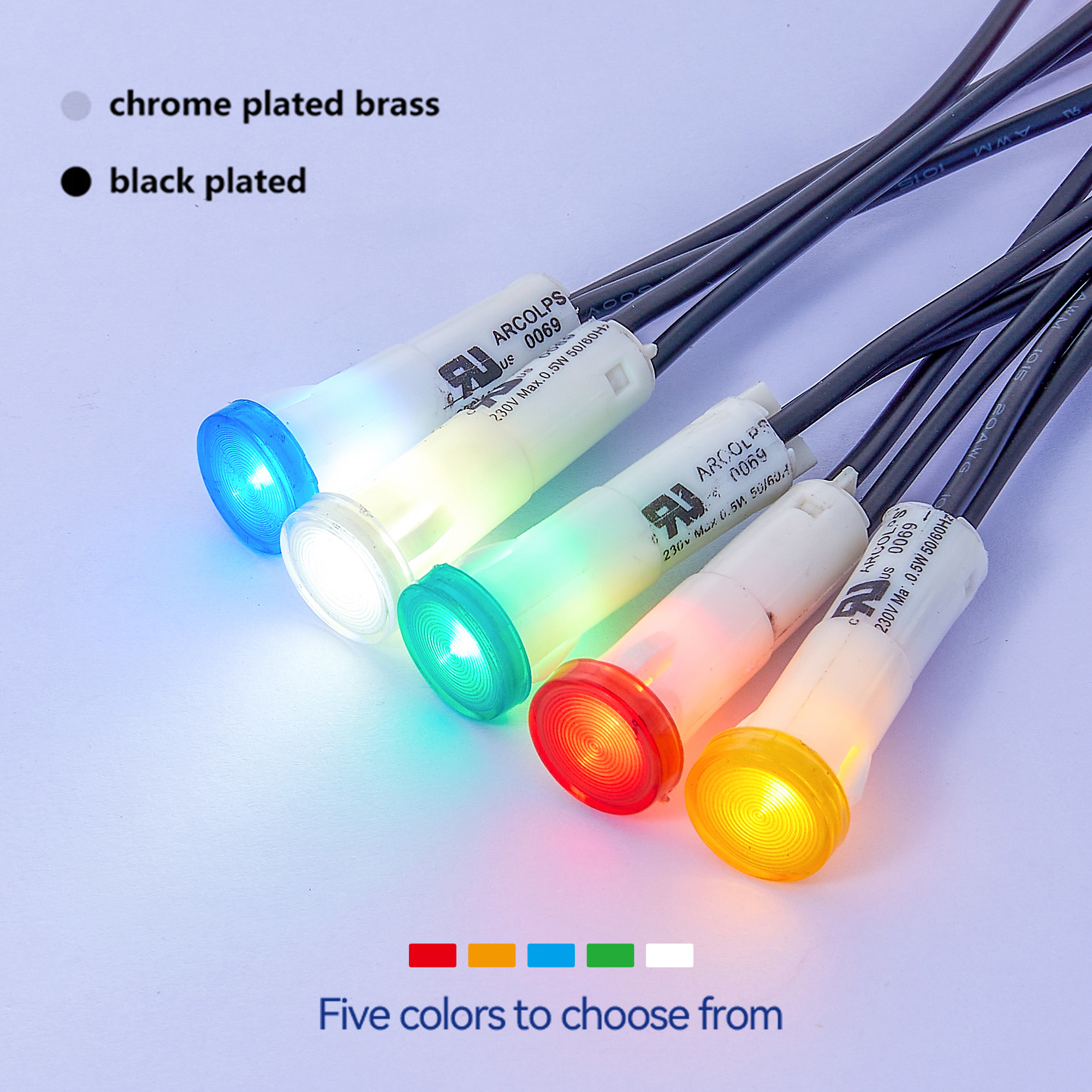 High Voltage LED Indicator Light for 110V-250V Systems Metal & Plastic Construction IP66 Rated