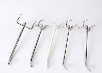 Silver Metal Mesh Grid Shop Display Hooks , Retail Shelving Accessories 200mm