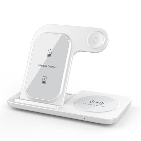 Folding 15W Fast All In One Wireless Charger Black And White Charging efficiency greater than 75%