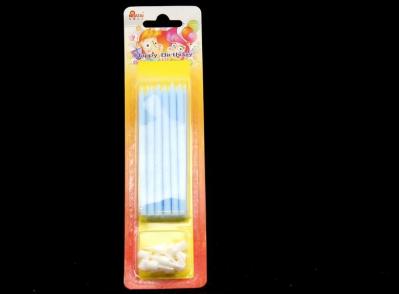 Paraffin Wax Skinny Long Birthday Candles , Blue Color Tall Candles For Cake