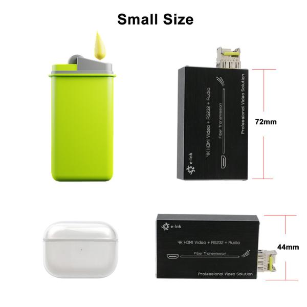 Mini 4K HDMI Fiber Extender with RS232 & External Audio with Transmission distance up to 80km over fiber cable