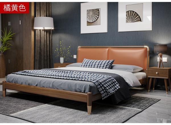 Modern Ash Wood Platform Bed Furniture Fashion Design For Hotels / Apartments