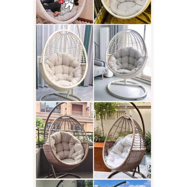 Q195 Carbon Steel Frame Single Hanging Egg Shaped Basket Chair