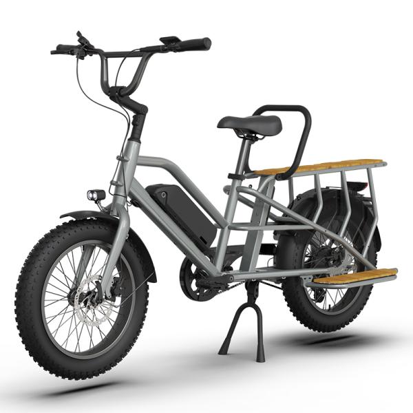 Max Speed 30km/h Brushless Motor 20 Inch Dual Battery Cargo Bike Electric Delivery Bike for Family
