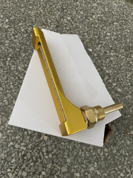 50mm 100mm Glass Bimetallic Thermometer Gauge Aluminum Body Golden Plated V Shape