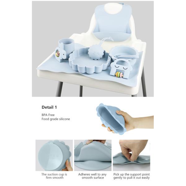 Оптовый младенец Geschirr привел отучать продукт набора Посуда младенца силикона плиты шара ложки шара ложки Bib силикона питаясь