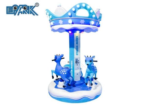 Snow World Go Round Carousel Amusement Park Kids Horse Swing Ride For Three People