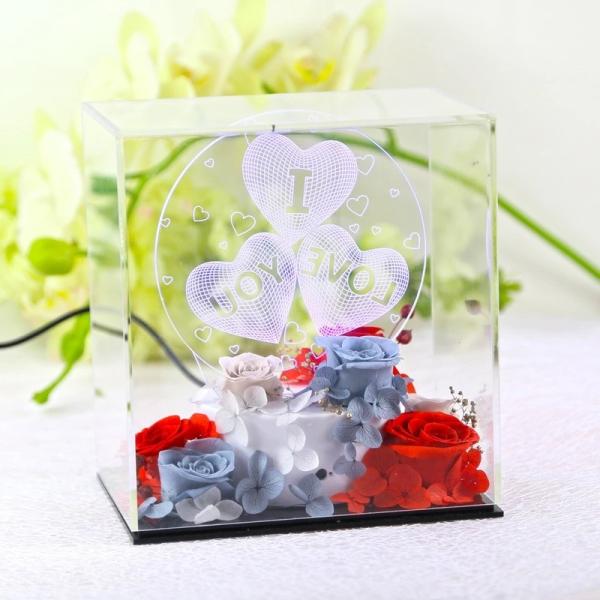 Wholesale preserved flowers mirror gift box birthday gift for girl friend