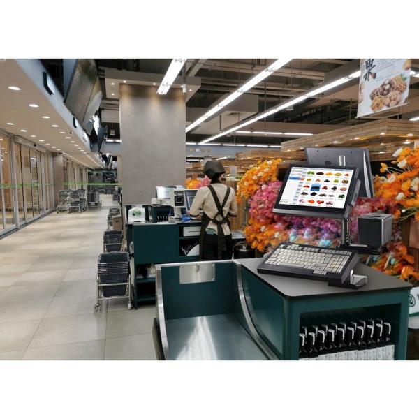 Supermarket Dual Screen Payment Kiosk HDD-780 with Weight Scale and 80mm Thermal Printer