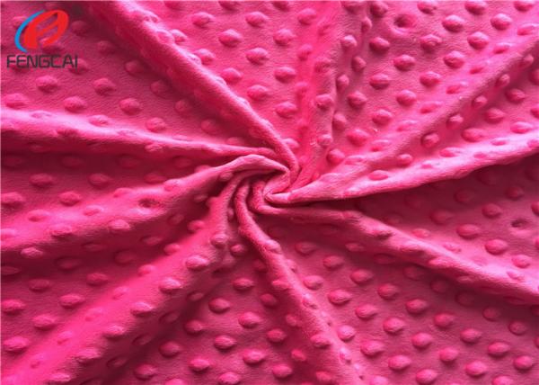 Embossed 100% Polyester Soft Velboa / Minky Dot Minky Plush Fabric