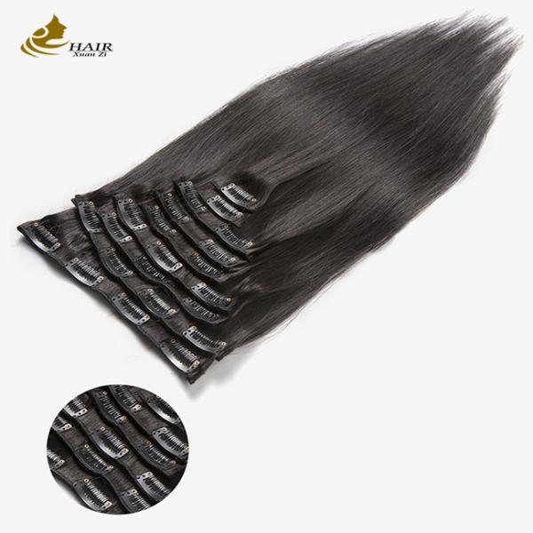 ODM Black Clip In Hair Extensions Deep Wave Quick Weave Lightweight
