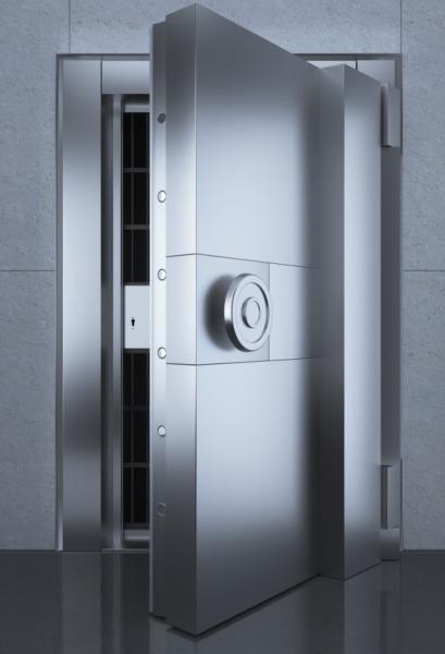 H2000mm W1000mm Fireproof Vault Door , Bank Safe Door With Alarm Device