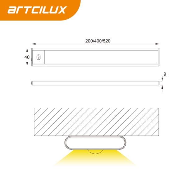 4000K Color Temperature Under Counter Light Panel with 3MM Tape Mounting Installation