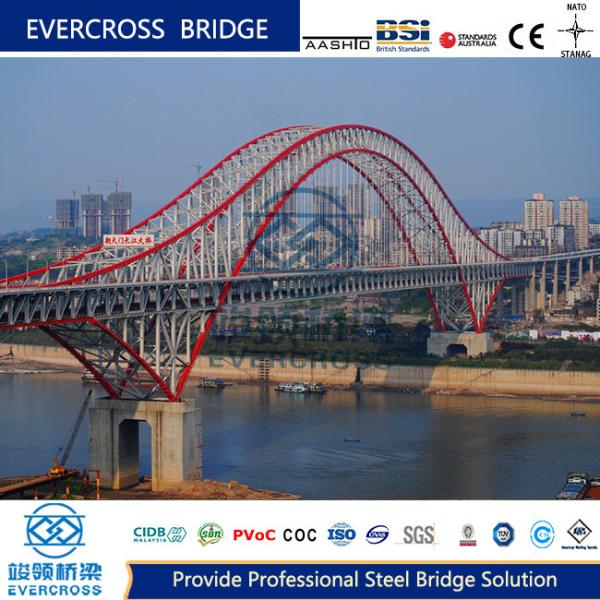 Permanent Prefab Steel Arch Bridge Prefab Steel Bridges High Strength