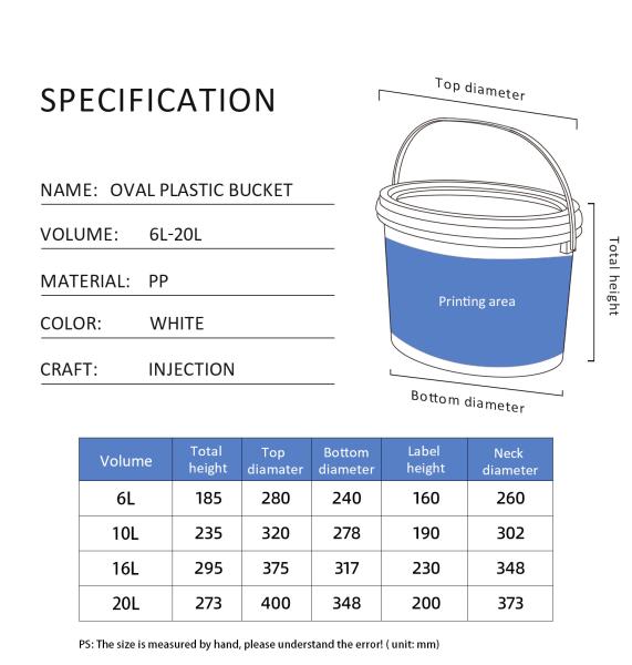 10 Litre White Plastic Bucket Pail for Eco-friendly Material in Latex Paint Industry