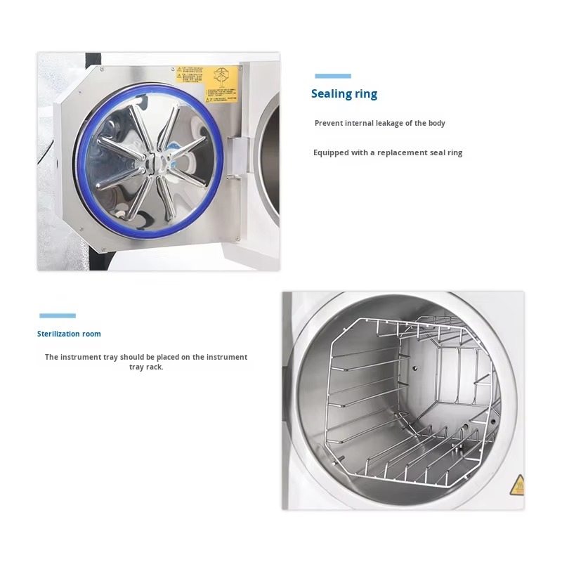 Desktop Smart Sterilizer Dental Disinfection Cabinet Drying Oral Medical Materials LCD Pulse Three-Time Vacuum Sterilization 8L