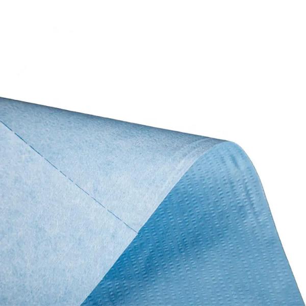 60gm bleu serviettes industrielles lourdes en rouleau pâte de bois en PP chiffons non toxiques