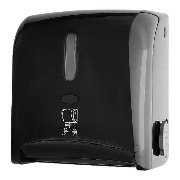 Mechanical Auto Cut Roll Paper Towel Dispenser for 20cm wide roll, white color, ABS plastic, wall mounted