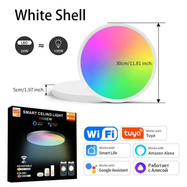 Wholesale factory RGB CW WW LED APP Ctrl Dream Color Stepless Dimmable LED Ceiling Lights For Living Room