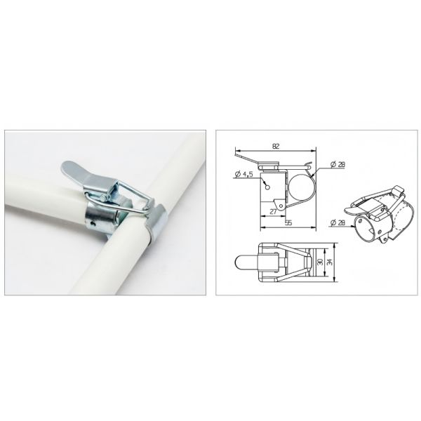 Lean Pipe Lock for OD 28 mm Lean/Coated Pipe