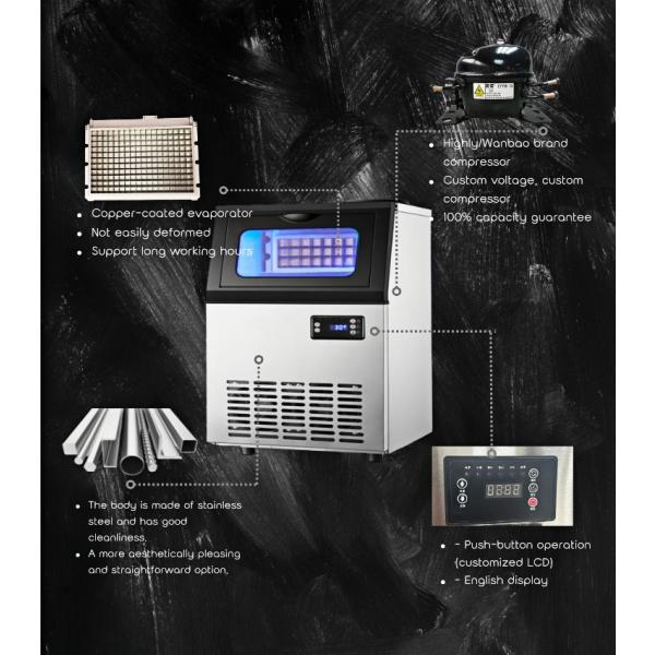 BLG Fully Commercial Automatic 40kg 90lb Ice Cube Maker for Home Use Small Catering Produces Smooth Block for Cold Drinks