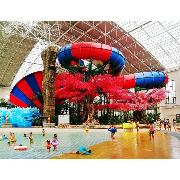 Commercial Trumpet Fiberglass Water Slides For Families / Water Amusement Park Rides