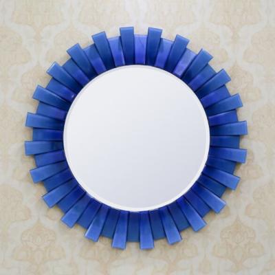 Blue Ffamed Glass Venetian Mirror Living Room 3d Wall Mirror Rectangle