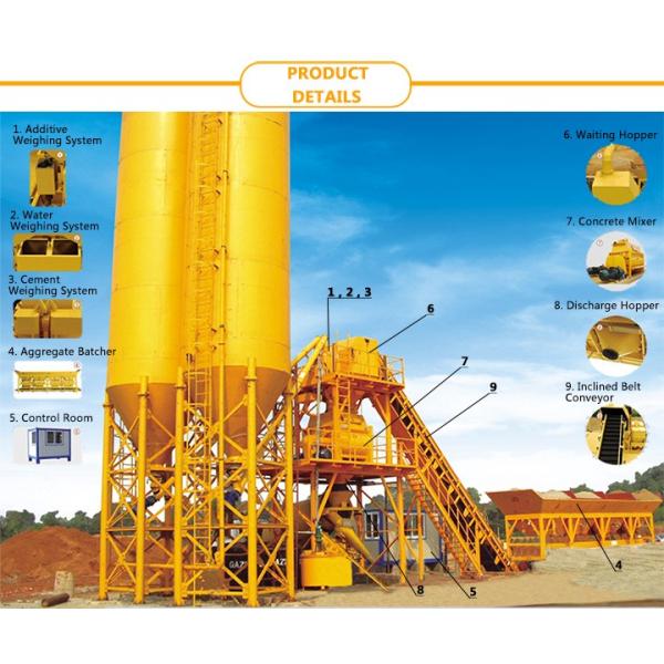 HZS50 Statioanry Concrete Mixing Plant For Sale