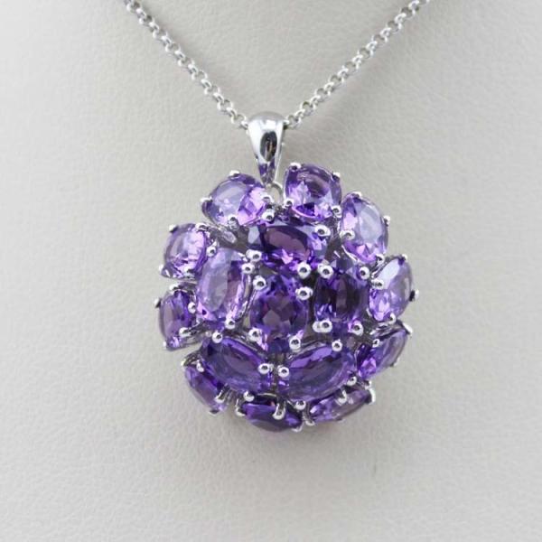 Fashion Sterling Silver Yellow Citrine Cubic Zircon Pendant Charm Necklace (FP052)