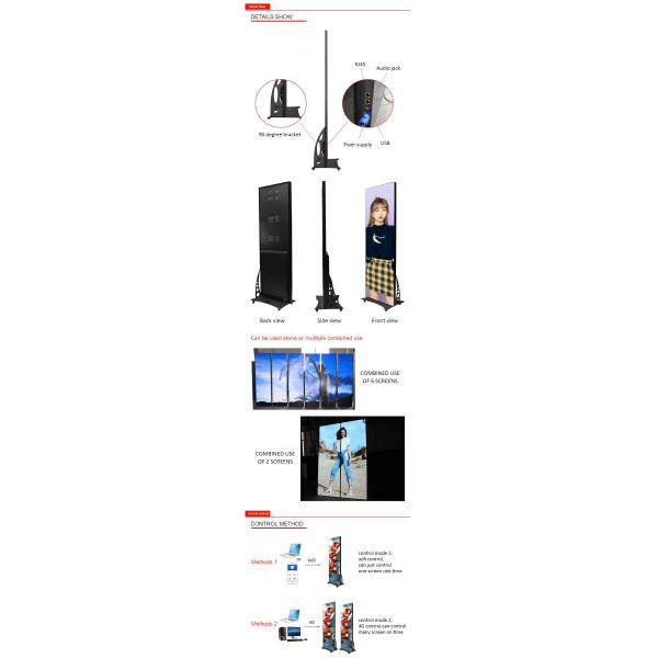 P2.5 LED-постерный дисплей с AC110V/220V Входное напряжение 640*1920mm 200W энергосбережение