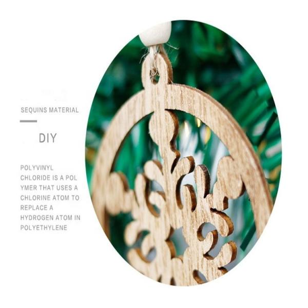 Vente chaude Décorations de Noël en bois bricolage Petit pendentif en bois pour la décoration de Noël