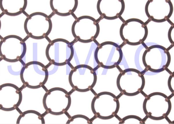 Bronze Hotel Metal Ring Curtain Antique Copper Space Partition With 22 Mm Rings