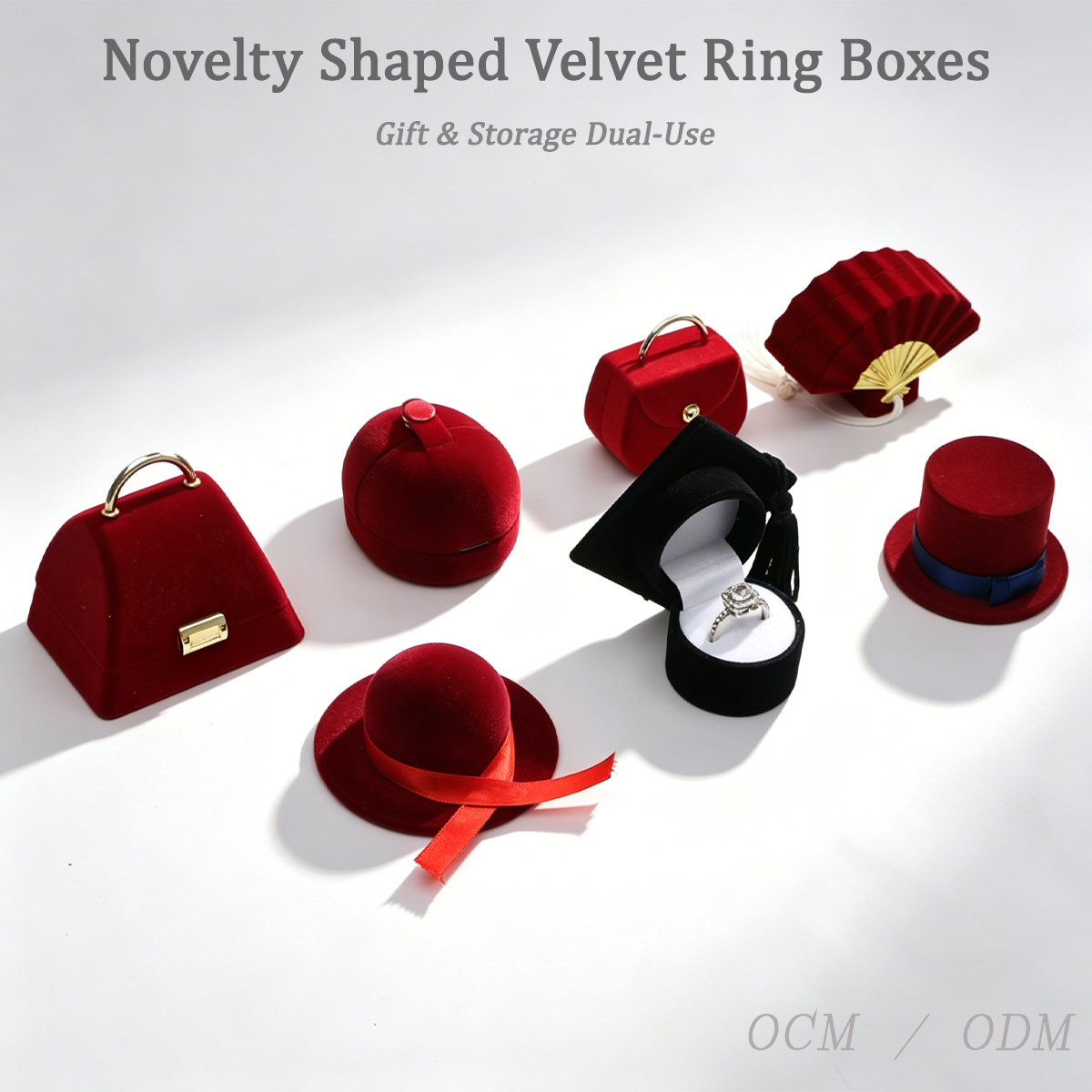 Custom Design Velvet Gift Box Novelty Shaped Velvet Jewelry Gift Boxes