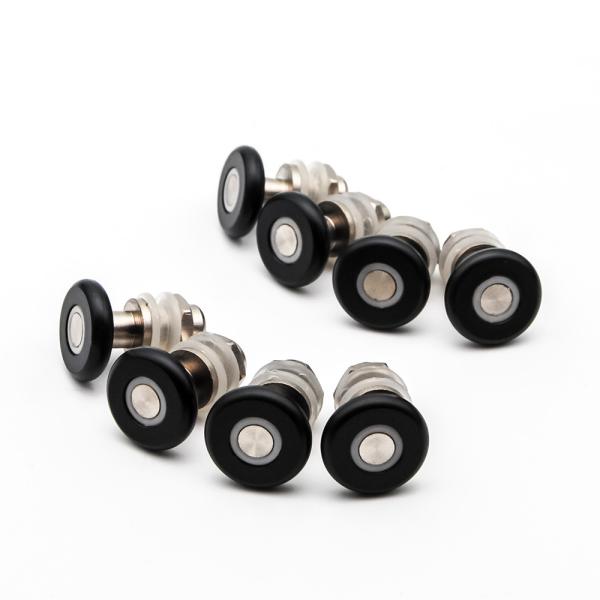 23 / 25 / 27mm Diameter Shower Door Parts Rollers , Shower Screen Rollers Black / White Color