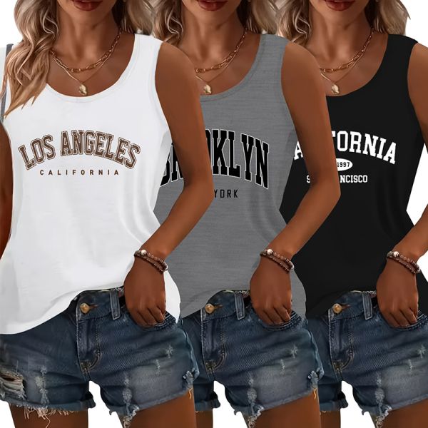 Custom Embroidery Women Tank Tops Gym Fitted Plain Ribbed Tank Top