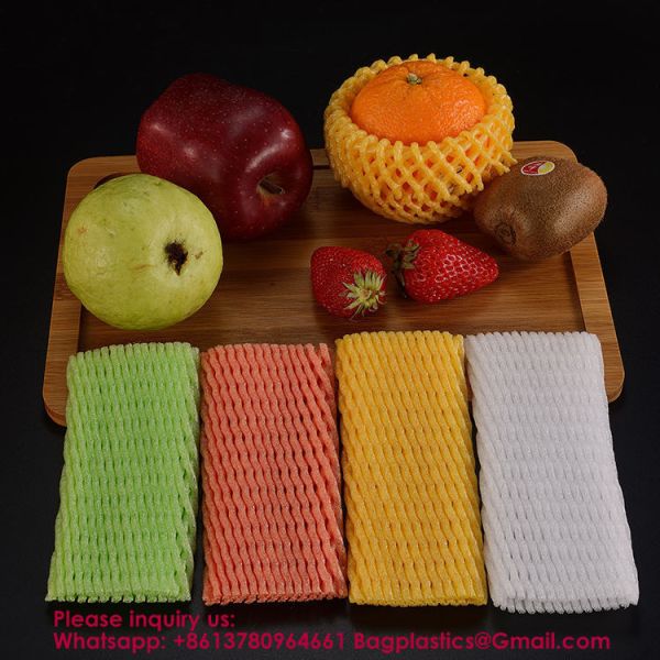Fruit Foam Mesh Wrap Premium Quality Eco-Friendly Polyethylene Foam Fruit Nets For Fresh Produce Protective Packaging Agriculture Storage Shockproof Foam Protective Cover, Orange, Apple, Pear, Peach