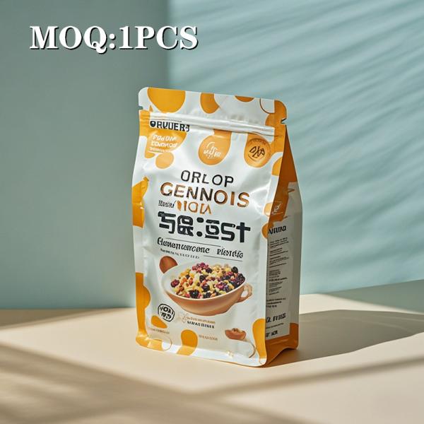 Custom Matte Finish Stand up Pouches Mylar Bags with Window for Food Packaging