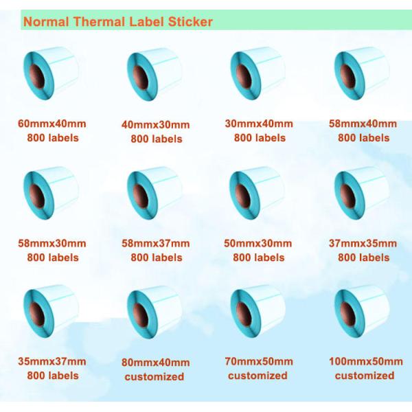 Wholesale Thermal Self-Adhesive Label Stickers 60X40 40X30 Sizes Customizable Packaging Labels