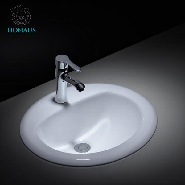 ISO Hotel Oval Semi Inset Basin Undermount Wash Basin Streamlined Surfaces