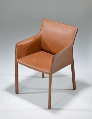 Gina Fiberglass Dining Chair With Leather Over Stainless Steel Frame