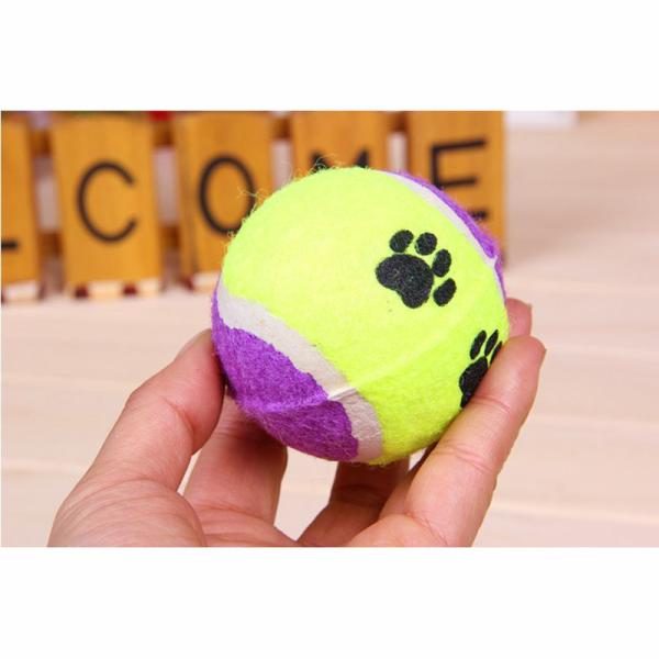 6CM natural rubber short pile plush light Dog tennis Chewing toy