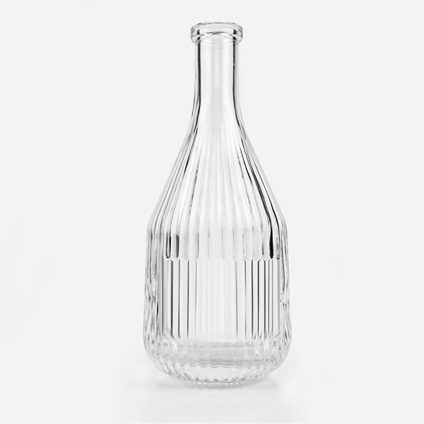 375ml 450ml Ice Wine Bottles Glass Container With Cork for Beverages and Curvy Pattern