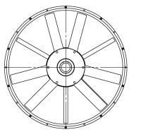 0.3kW Générateur d'aimants permanents à flux axial à faible couple avec rotor intérieur (rotation de l'arbre, câbles fixes à la coque du moteur du générateur d'aimants permanents)