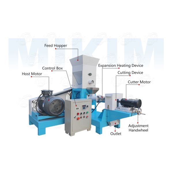 hot sale 40-200kg/h single screw floating fish feed pellet making machine small fish food production machine for home use
