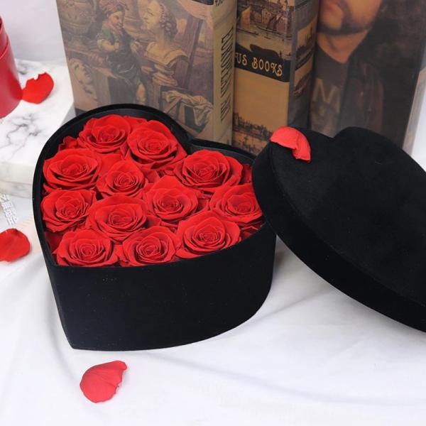 Ready Arrangement Preserved Roses Heartshape Boxes Heartshape Box Flower Valentine's Day